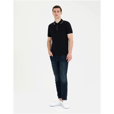 Siyah Slim Fit Polo Yaka Tişört