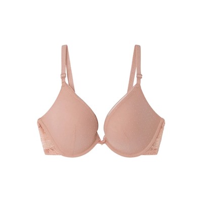 GORGEOUS Sujetador push up encaje tul rosa