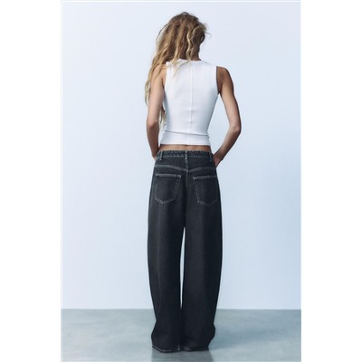 TRF RELAXED FIT HIGH-WAIST JEANS WITH PLEATS