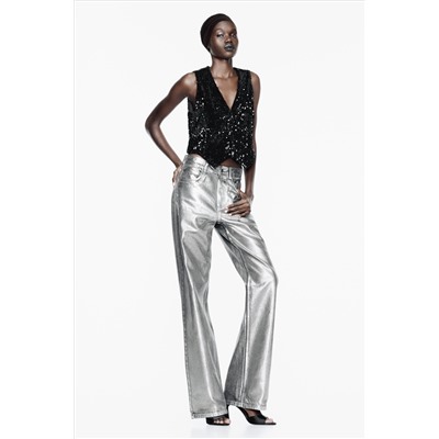 Z1975 STRAIGHT MID-RISE FOIL JEANS