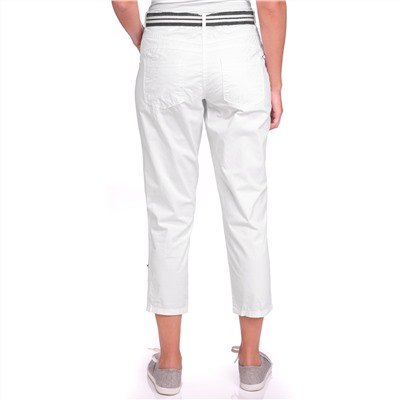 7/8 Damen Hose mit gestreiftem Gürtel