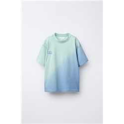 TIE-DYE T-SHIRT WITH EMBROIDERED SLOGAN