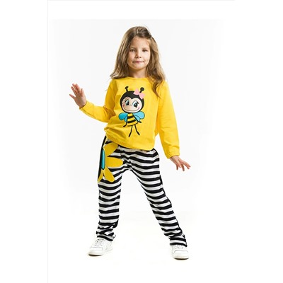 DenokidsBee Happy Kız Çocuk Kadife Eşofman Takım