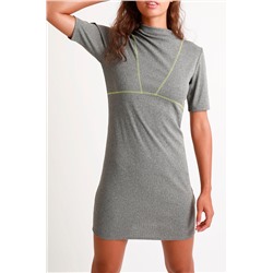 Vestido recto Gris jaspeado
