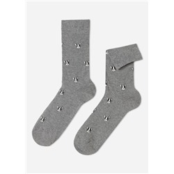 Kurze Herren-Baumwollsocken mit Pets-Print