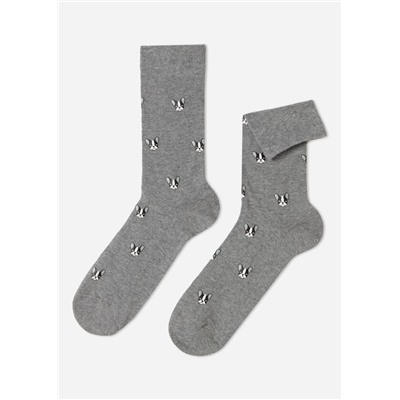 Kurze Herren-Baumwollsocken mit Pets-Print