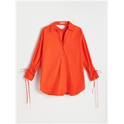 Oversize-Hemdbluse aus Baumwolle