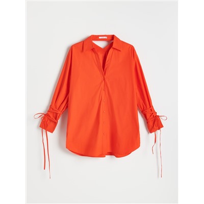 Oversize-Hemdbluse aus Baumwolle