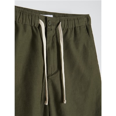 Shorts im Regular-Fit aus Leinenmischung