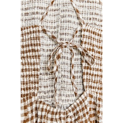 GINGHAM CHECK MIDI DRESS