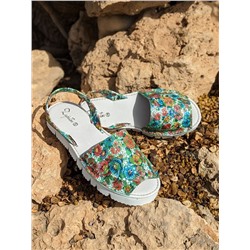ZAPATOS · 2364-flores-verde РАСПРОДАЖА - 9 ЕВРО