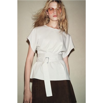 COTTON T-SHIRT WITH BELT
