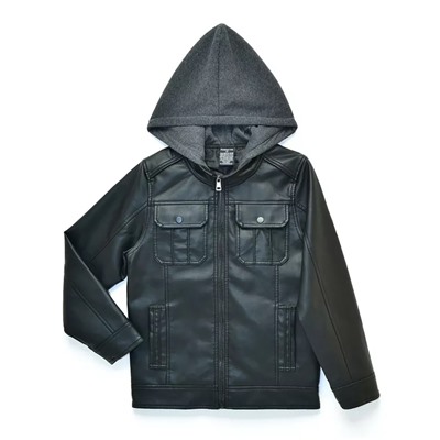 RING OF FIRE Big Boys Raging Biker Jacket with Fleece Hood, Made For Macy's
