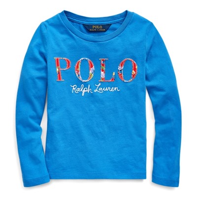 Girls 2-6x Floral-Logo Cotton Jersey Tee