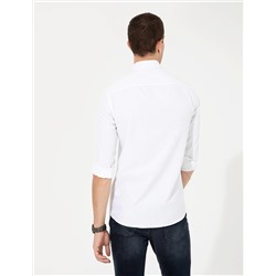 Bej Slim Fit Uzun Kollu Gömlek