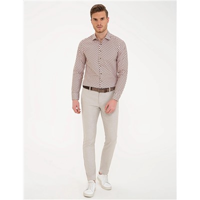 Yeşil Slim Fit Uzun Kollu Gömlek