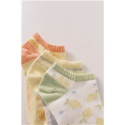Pack 3 calcetines cortos print frutas