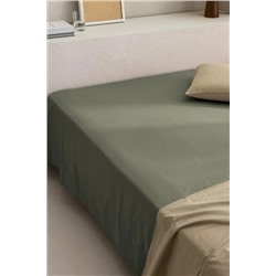 Manon King Size Plus %100 Pamuk Ranforce Lastiksiz Çarşaf - Yeşil