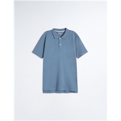 Short Sleeve Piquet Polo, Men, Blue
