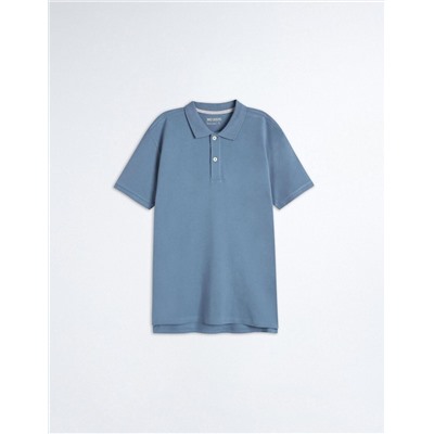 Short Sleeve Piquet Polo, Men, Blue