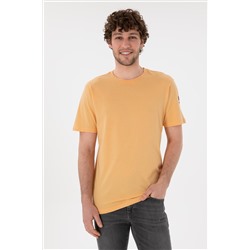 Erkek Regular Fit Bisiklet Yaka Turuncu Basic Tişört