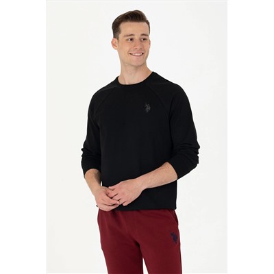 Erkek Siyah Basic Sweatshirt