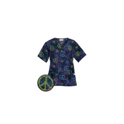 Happy Scrubs® Peace Out Navy Scrub Top
