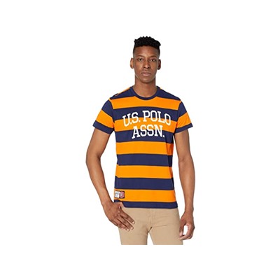 U.S. POLO ASSN. Logo Print Stripe Crew