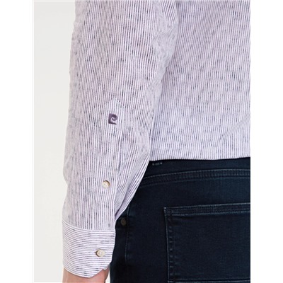 Mor Slim Fit Uzun Kollu Gömlek