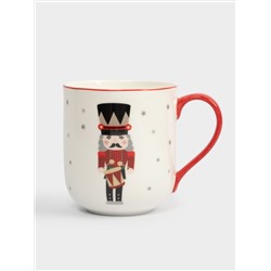 Кружка, 450 мл, фарфор F, бело-красная, Щелкунчик, Nutcracker