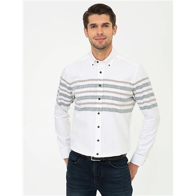 Haki Regular Fit Uzun Kollu Gömlek