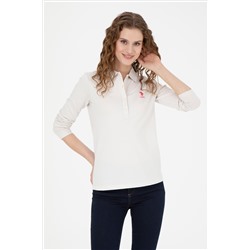 Kadın Taş Basic Polo Yaka Sweatshirt