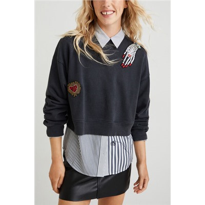 Sudadera felpa parches