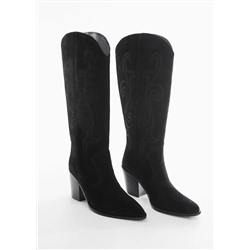 Bota piel cowboy -  Mujer | MANGO OUTLET Melilla