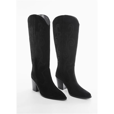 Bota piel cowboy -  Mujer | MANGO OUTLET Melilla