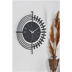 Muyika Design Muyika Dubai Yeni Koleksiyon Dekoratif Metal Siyah Duvar Saati 41x41cm Sessiz Mekanizma Mds-41 MYK1199