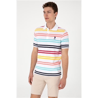 Erkek Regular Fit Polo Yaka Beyaz Tişört
