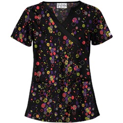 UA Circle Of Zenergy Black Mock Wrap Scrub Top