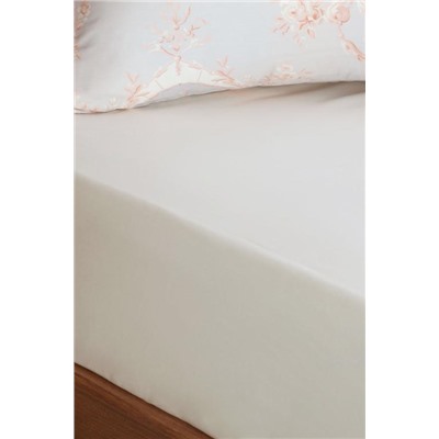 Manon King Size Plus %100 Pamuk Ranforce Lastikli Çarşaf - Ekru