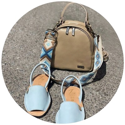 AB.ZAPATOS · 503-8 · NOB celeste+AB.Z · Pelle · mochila NAPA taupe /2 CB-6 celeste (750) АКЦИЯ &##x1f4a5;