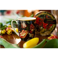 Кружка, 400 мл, фарфор F, черная, Розы, Baroque flowers, 62353