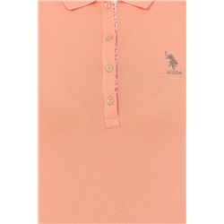Kadın Somon Basic Polo Yaka Tişört