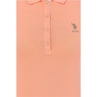 Kadın Somon Basic Polo Yaka Tişört