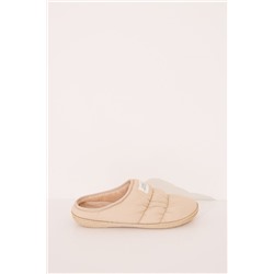 Zapatillas casa nylon acolchado beige