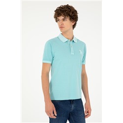 Erkek Slim Fit Polo Yaka Mint Basic Tişört