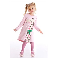 Denokids Cool Zürafa Pembe Kız Çocuk Kalın Elbise CFF-20K1-041