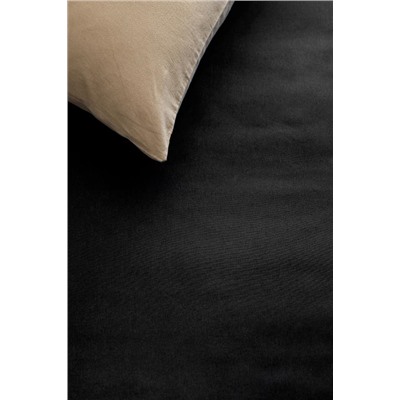 Manon King Size Plus %100 Pamuk Ranforce Lastiksiz Çarşaf - Siyah