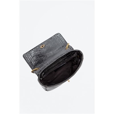 Bandolera de piel Negro y dorado - Firenze Artegiani