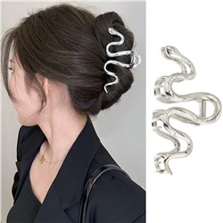 1Pcs Snake Hair Claw Clips Metal Silver Hair Clip Elegant Snake Design Large Claw Clip for Thick Hair Fashion Hair Barrettes Hair Crab Hairpin French Hair Accessories Ornament for Women