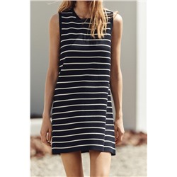 STRIPED KNIT MINI DRESS